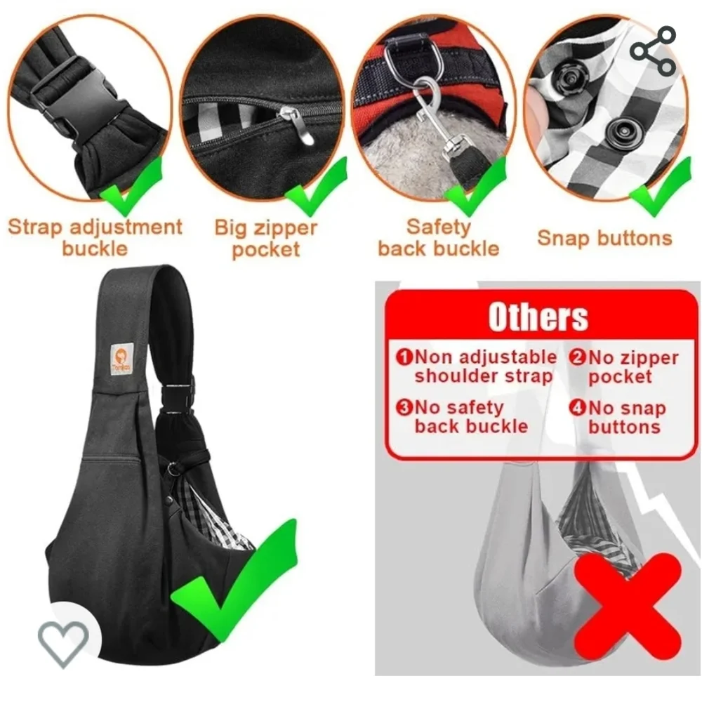 TOMKAS Adjustable Pet Sling Carrier